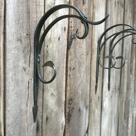 Wrought iron plant hanger Hand plant hanger set of