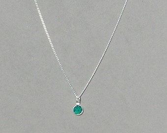 Swarovski May Birthstone- Emerald Drop Necklace