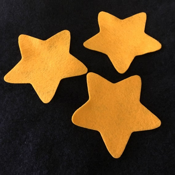 Puffy Gold Felt Star Die Cut StarsDecorationsCut Out Felt