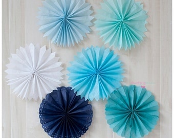 Tissue Fans Rosettes Hanging Tissue Pinwheels COLORS of your CHOICE Tissue Fan Medallions Party Decoration photo prop table backdrop Fan
