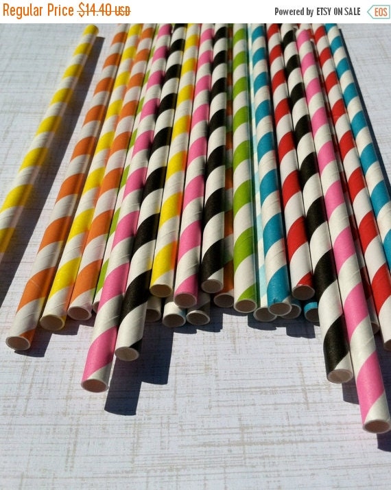 ON SALE TODAY 90 Paper Straws.... Your choice of by shoppe3130