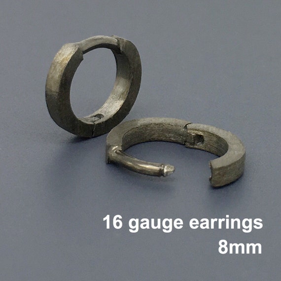 16 gauge hoop earrings 16 gauge cartilage earrings charcoal