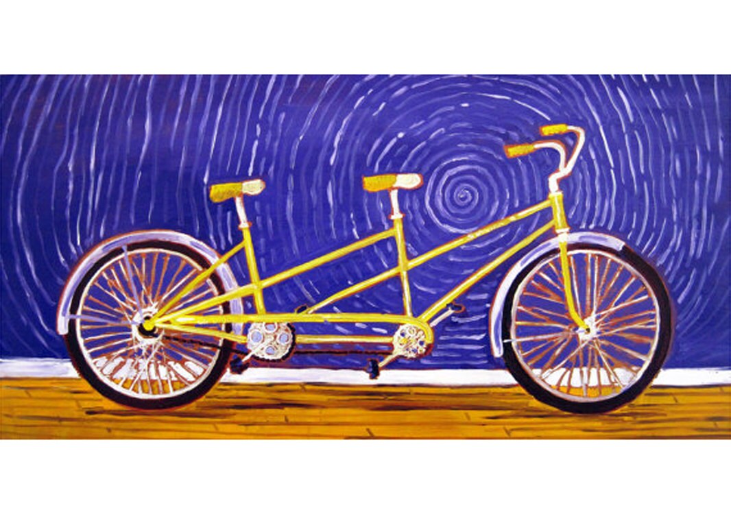 Tandem Bike Art Print Wedding Gift Anniversary by RealArtIsBetter