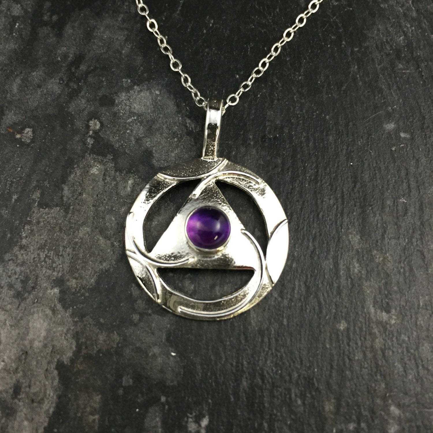 Sterling silver AA 12 step 7/8 diameter Unity Symbol