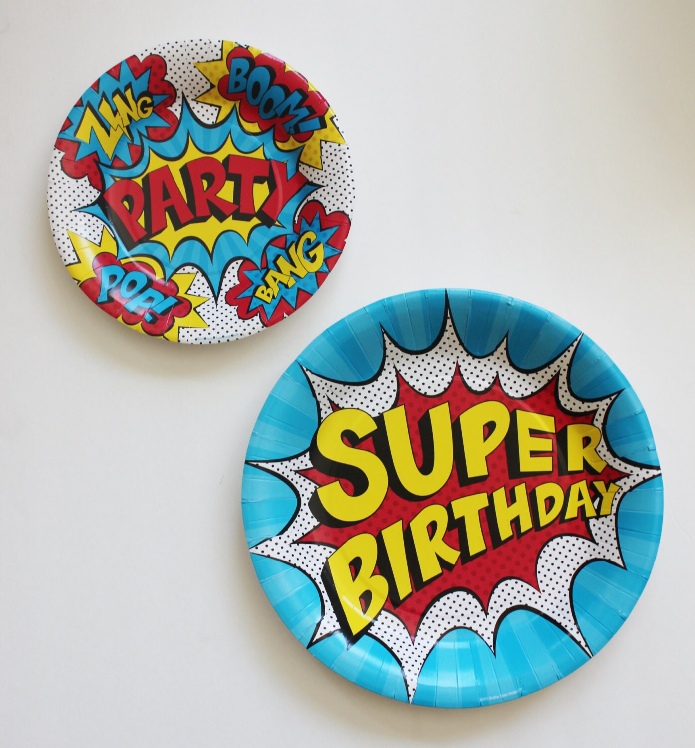 10 SUPERHERO PARTY PLATES Birthday Paper Plate Super Hero