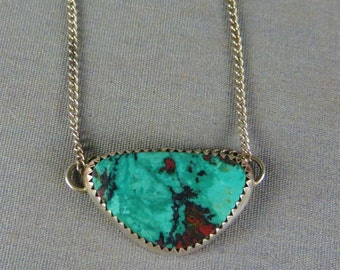 Sonora Sunrise Sterling Silver Chrysocolla Cuprite Gem stone Necklace