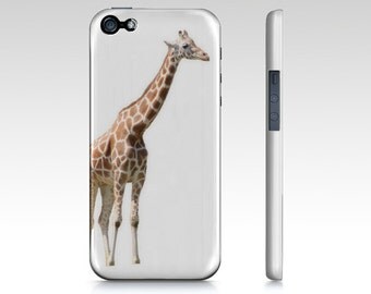 Giraffe iPhone Case - iPhone 6 6S Case - iPhone 5 5S - Art Photography Case - iPad Mini Case - Samsung Galaxy S4 S5 - White Orange Cover