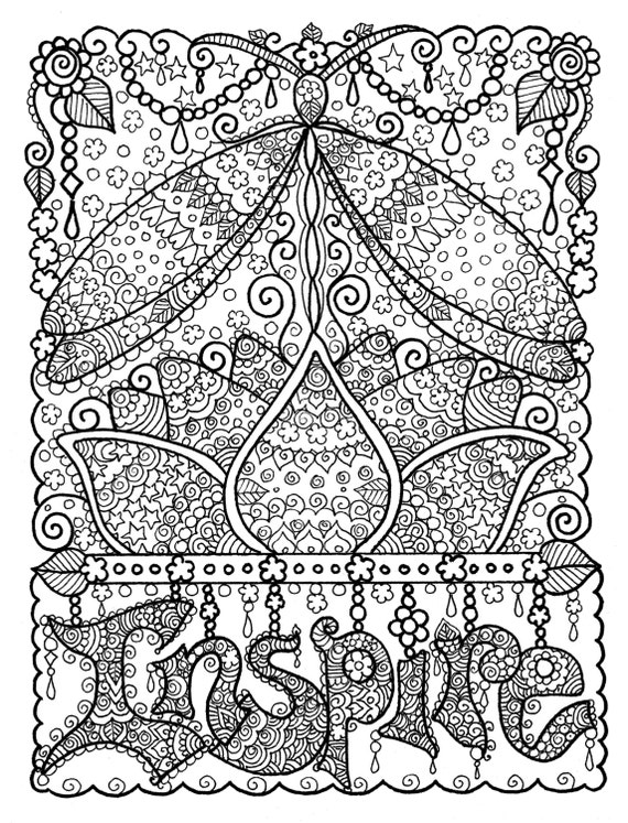 Download INSPIRE Coloring Digital Butterfly Yoga Coloring by ChubbyMermaid