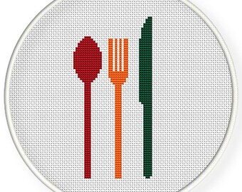 INSTANT DOWNLOAD,Free shipping ,Cross stitch pattern, Cross-Stitch PDF,colorful spoons