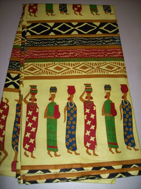 Per Yard Fabric Village ladies Ethnic print fabric Made in