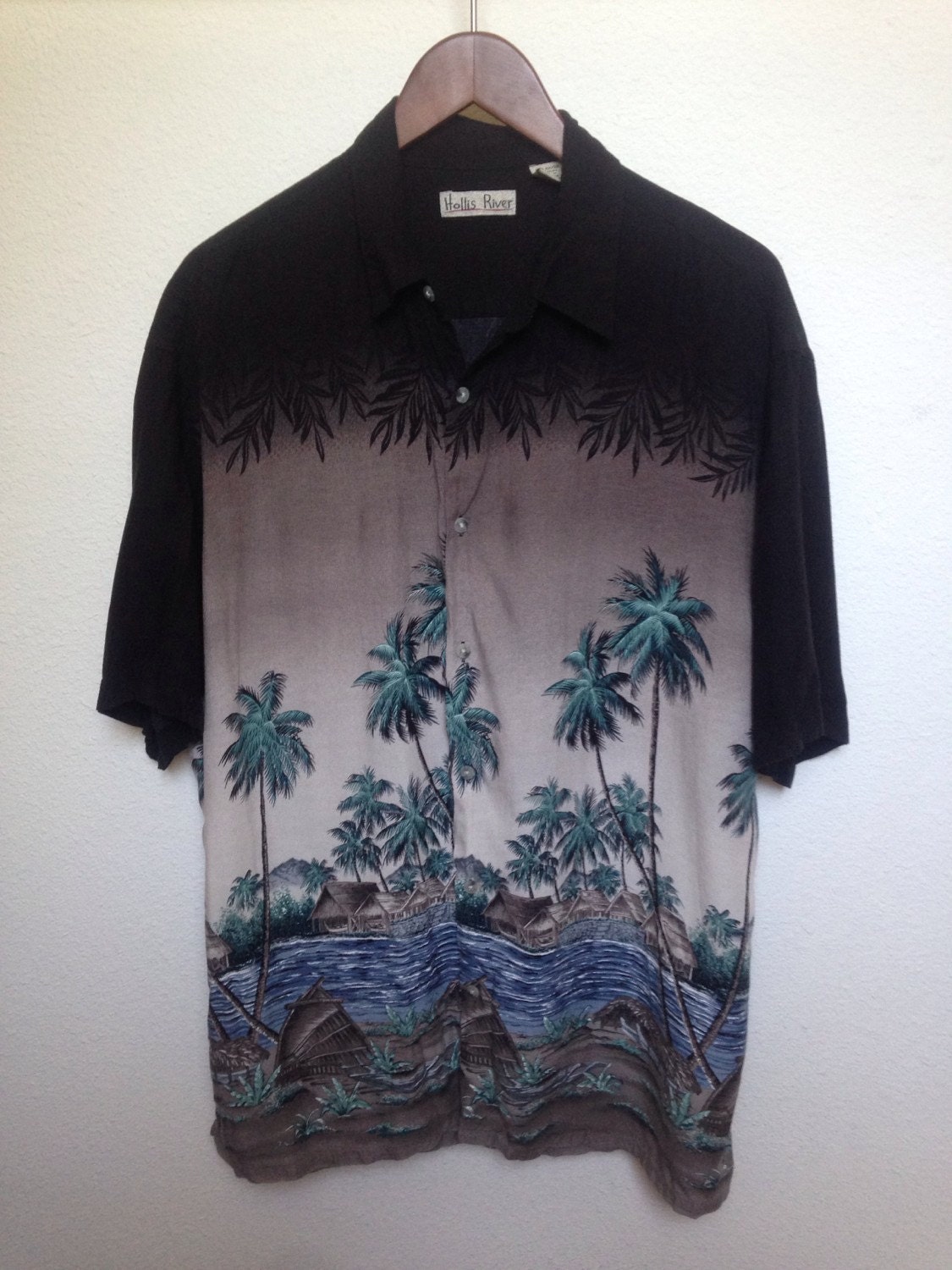 Vintage Large Aloha Hawaiian Shirt tropical by twinflamesboutique
