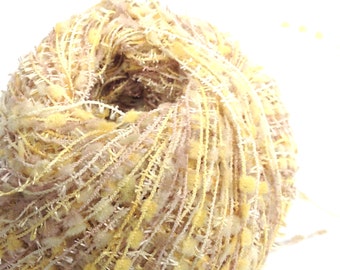 Novelty Yarn from Ice Yarns, Made in Turkey, Yellow Knitting Yarn, Y198