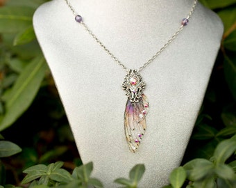 Sugar Plum Fairy wing Necklace Silver