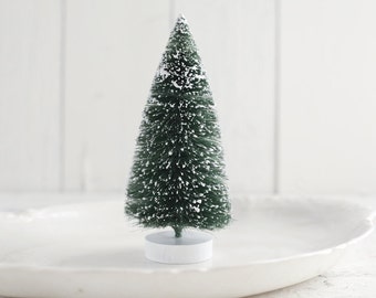 Large Bottle Brush Tree - 8 Inch Frosted Sisal Christmas Tree
