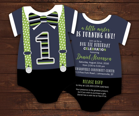 Bow Tie Birthday Invitations 4