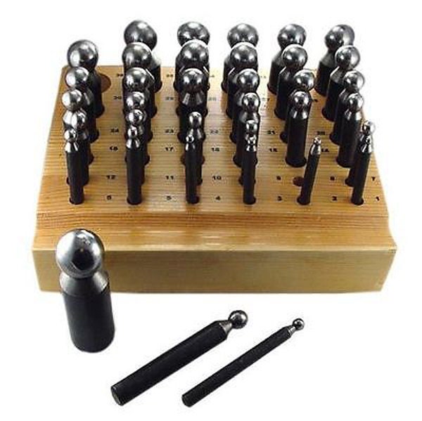 Jeweler Dapping 36 Punch Jewelry Set with Doming Block JSET10