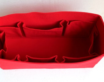 Purse organizer insert in Rich Red fabric