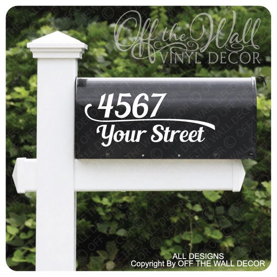Vinyl Mailbox Lettering Decoration Decal Sticker X2 For Each