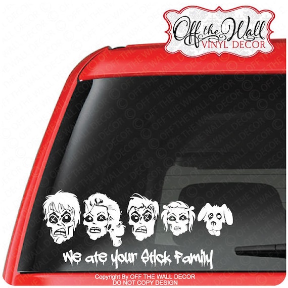 Zombie Family Stick Figure Vinyl Car Decal Sticker