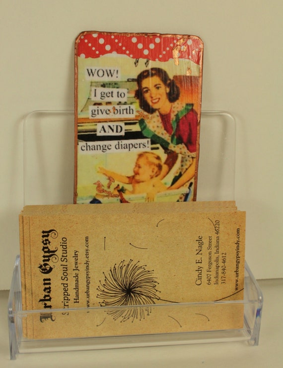 Items similar to Fun Business Card Holder For Desktop Kitsch Saying About Mommy Card Holder on Etsy