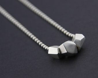 Triple Facet Pendant: Sterling Silver