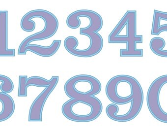 Birthday applique numbers, numbers applique designs, number design, party number, wide satin stitch numbers set, machine embroidery