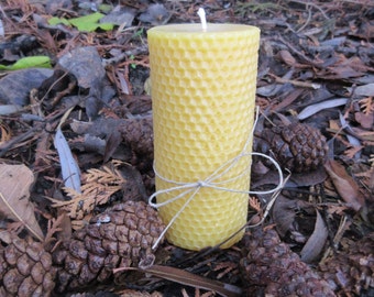 Hexagon Cylinder Beeswax Pillar Candle