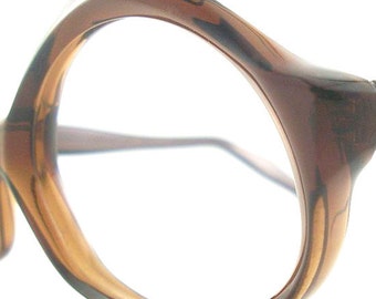 Vintage Glasses Eyeglasses Sunglasses Walnut New Frame France Eyewear