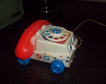 Fisher Price Telephone Pull Toy #747, dated 1961! Works!!