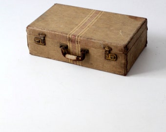 vintage striped suitcase, vintage hard case luggage