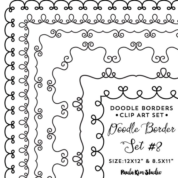 Doodle Frame Clipart Frames Clip Art Instant Digital