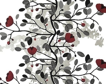 Cotton Fabric By Yard- Magnolia Blossom- Scandinavian Design- Professional Print- For Curtains, Roman Blinds, Pillow covers etc.