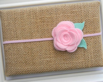 Pink Felt Flower Headband - Felt Flower Headband - Flower Headband - Pink Baby Headband