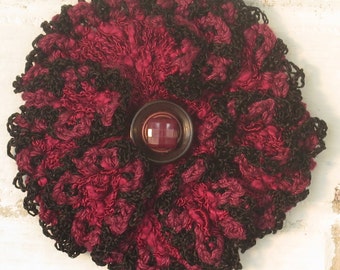 Black Cherry Crocheted Corsage