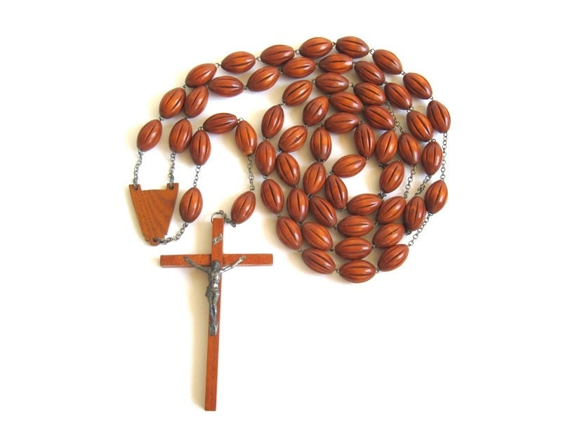 Vintage Extra Large Wooden Rosary