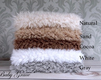 Newborn Faux Fur Flokati, Newborn Photo Prop, Faux Fur Fabric, Newborn Photography Backdrop, Faux Fur Prop, Craft Fabric Fur for Sewing