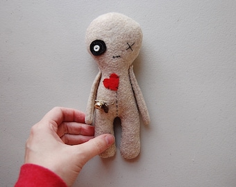 Voodoo Doll, Handmade Doll, Rag Doll, Halloween Decor, Softie Toy, Voodoo Plushie, Halloween Plush Doll