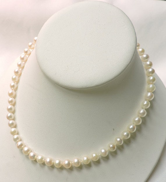 Vintage Pearl Necklace...Genuine 15 Pearl Necklace...14K Gold