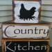 Custom Order: Country Kitchen Blocks Black & White Chicken Wood Hand Painted Primitive