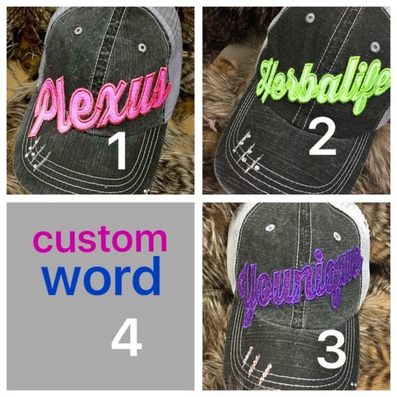 Custom name caps by redbranchcreations on Etsy