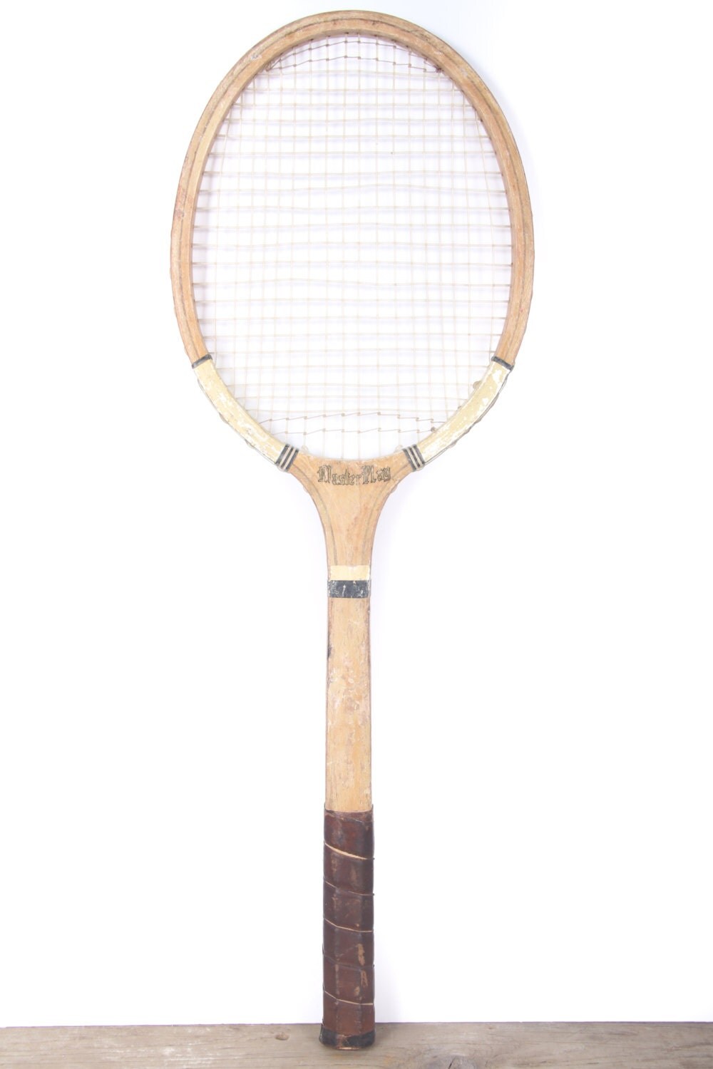 Vintage Wooden Tennis Racket / Antique Master Play Tennis Racket / Wood