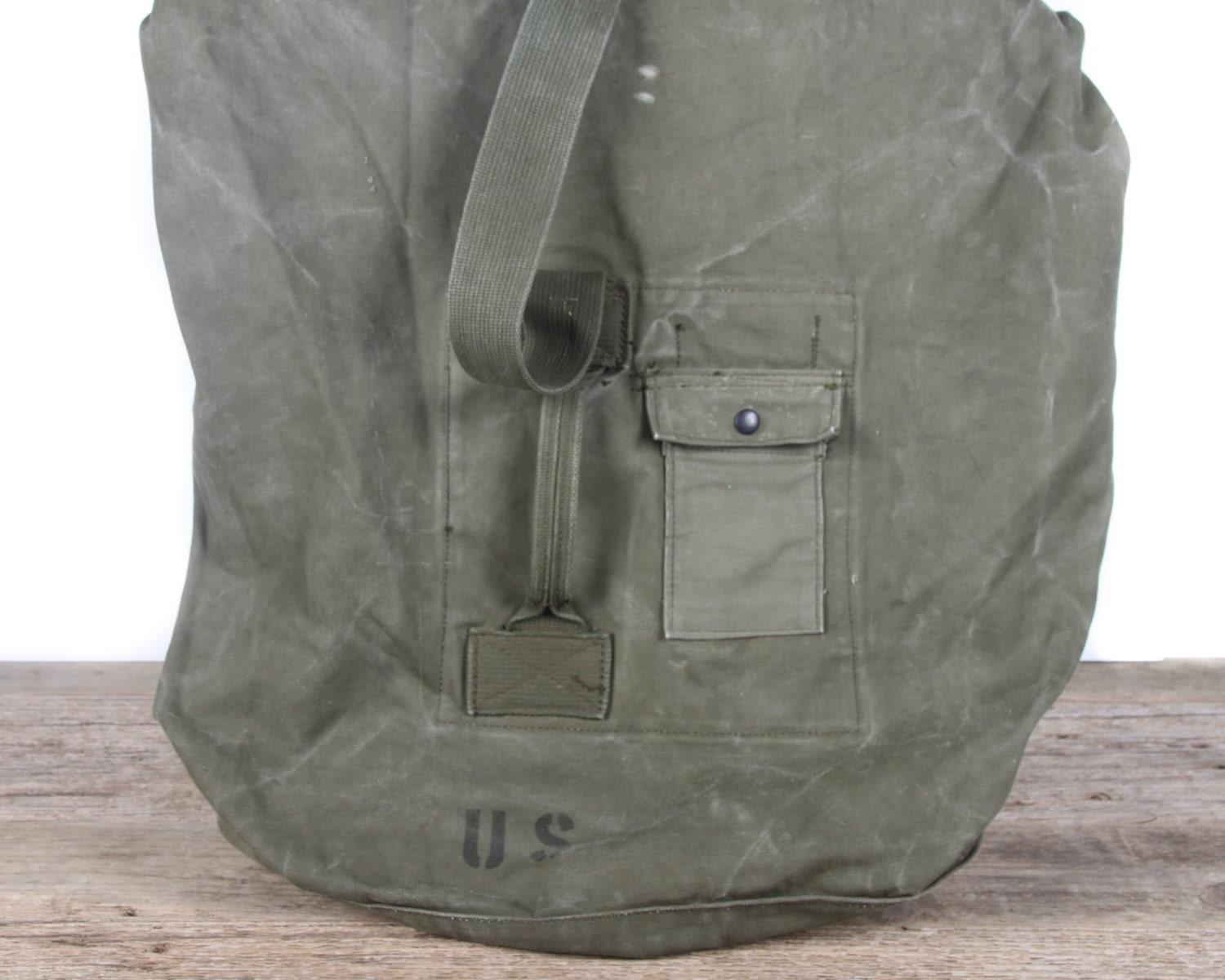 Vintage 1963 Military Duffle Canvas Green Bag / Vietnam Army Bag / Retro Military Bag / Duffel ...