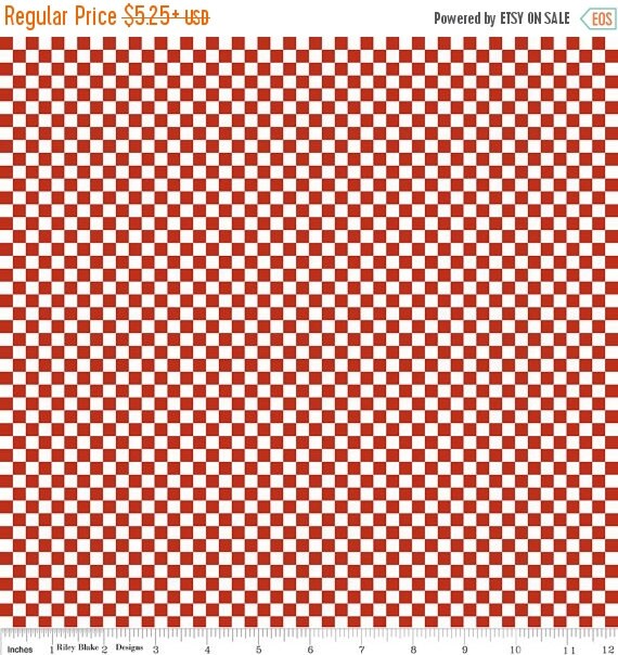 SUPER SALE On Our Way Red Checkerboard from by StitchStashDiva