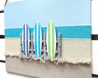 Surf Decor - Surfboard Decor - 3D Surf board Wall Decor - Surf Sign - Surf Canvas - Surf board Decor - Beach Decor - Caribbean Beach Sign