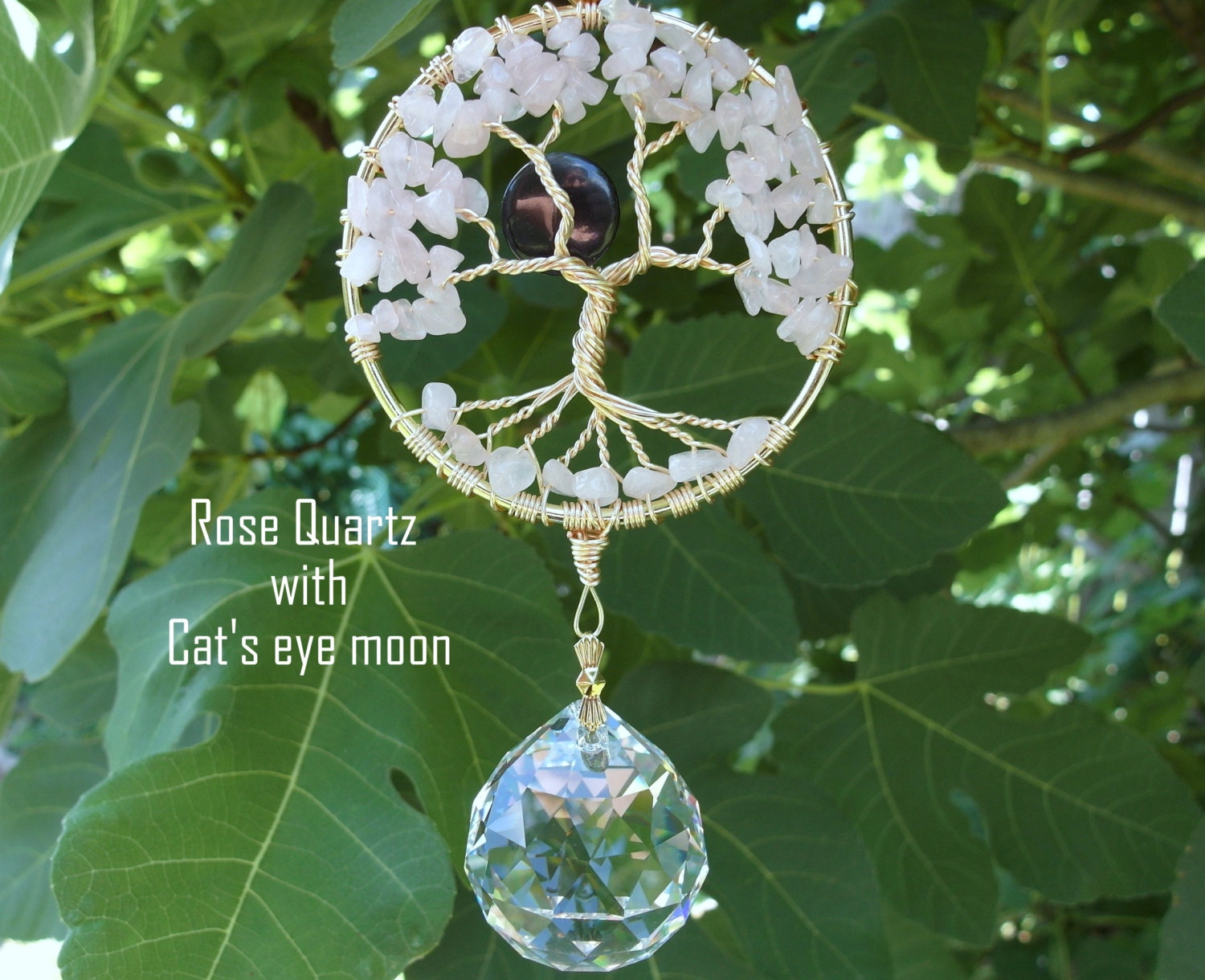 Crystal suncatcher tree suncatcher full moon tree of life