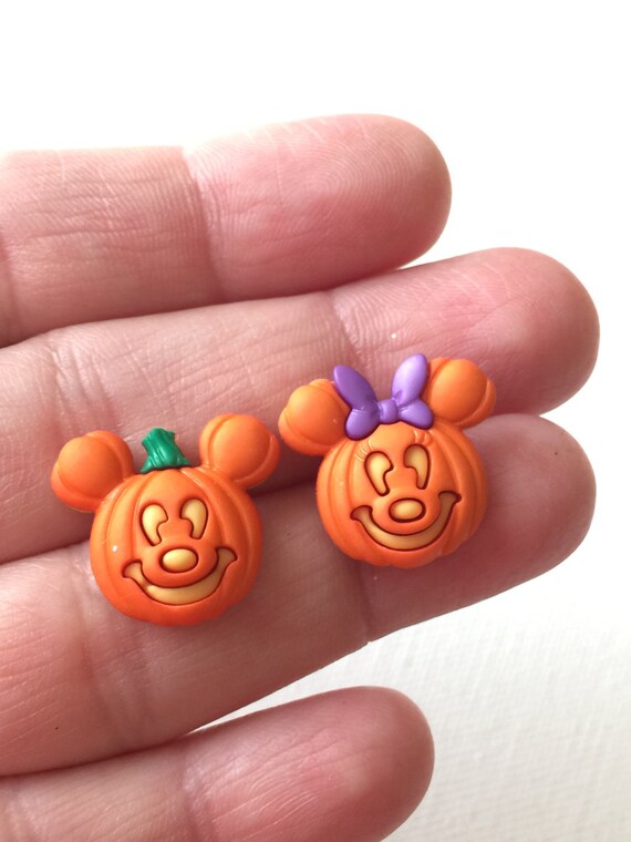 Mickey Pumpkin Earrings Mickey Mouse Stud Earrings Clip On