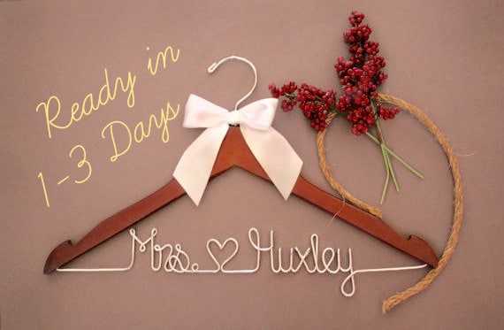  Wedding  Dress  Hanger  Personalized Bridal by 