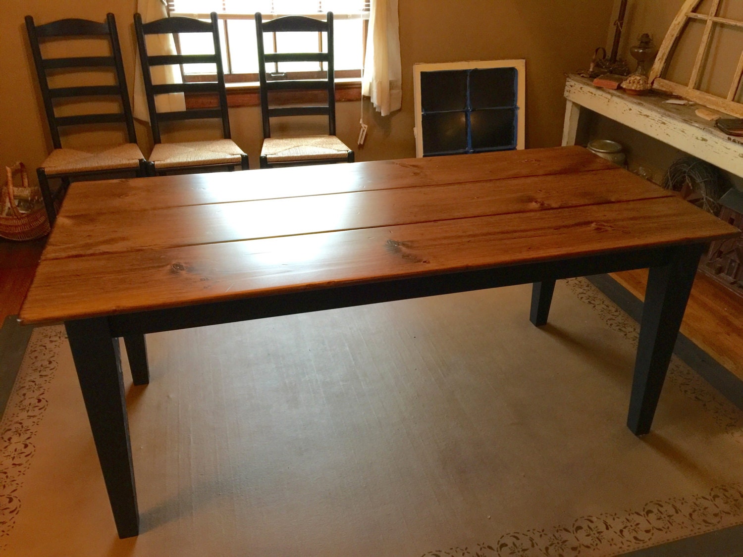 6 Foot Farm Table Rustic Dining Table Aged Kitchen Table