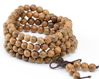 6mm 108PCS African Sennawood Prayer Meditation Beads Bracelet Necklace Loose Beads 25"(50530-239)