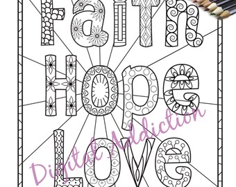 faith love and hope coloring pages - photo #18